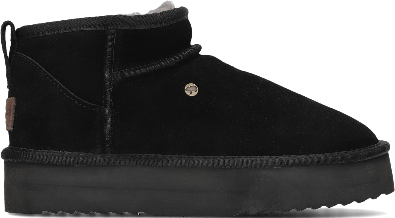 Warmbat Vachtlaarzen Dames Durack Plateau, Maat: 36, Materiaal: Suède, Kleur: Zwart
