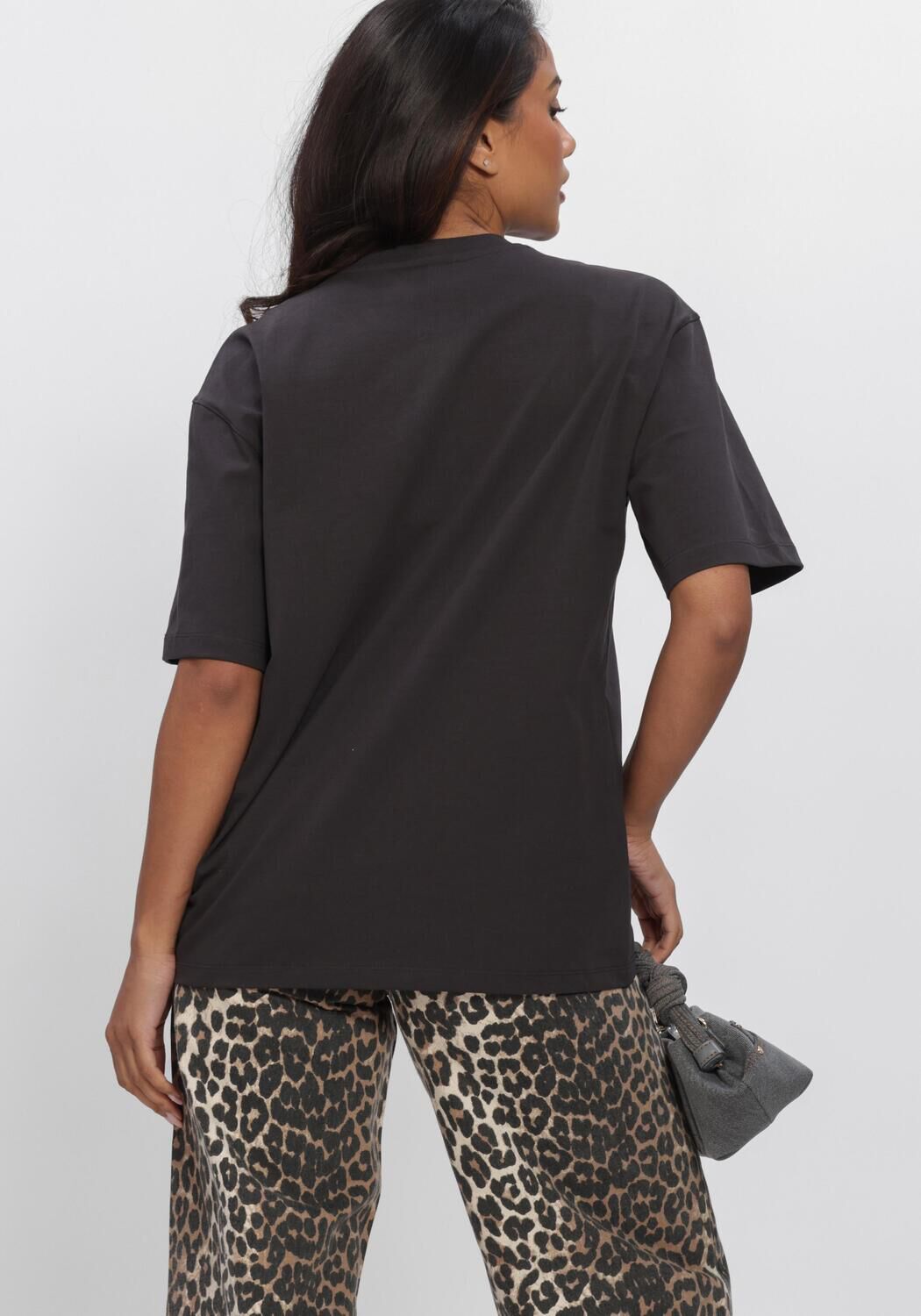 Grijze GANNI Tops & T-shirts HEAVY COTTON JERSEY TIGER CAVIAR - large