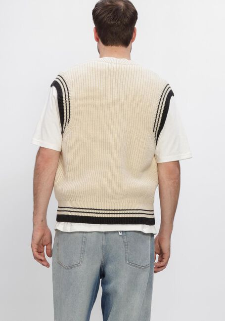 Ecru AMI PARIS Spencer V NECK SLEEVELESS SWEATER WITH AMI DE COEUR PATCH - large