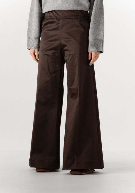 Bruine SEA ME HAPPY Wijde broek SUPER WOODY SHINY COTTON - large