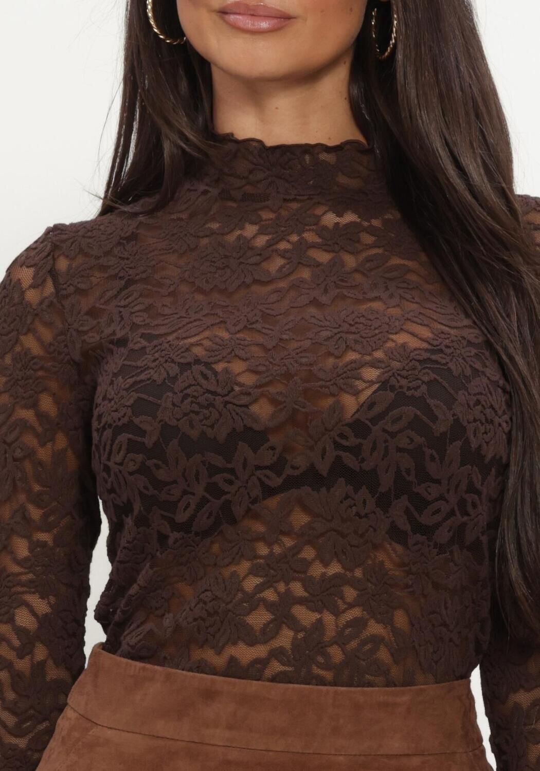 Bruine ROSEMUNDE Tops & T-shirts DELICIA LS TURTLENECK - large