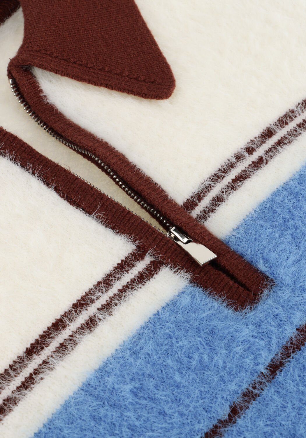 Ecru CO'COUTURE Trui TORY STRIPE ZIP KNIT - large