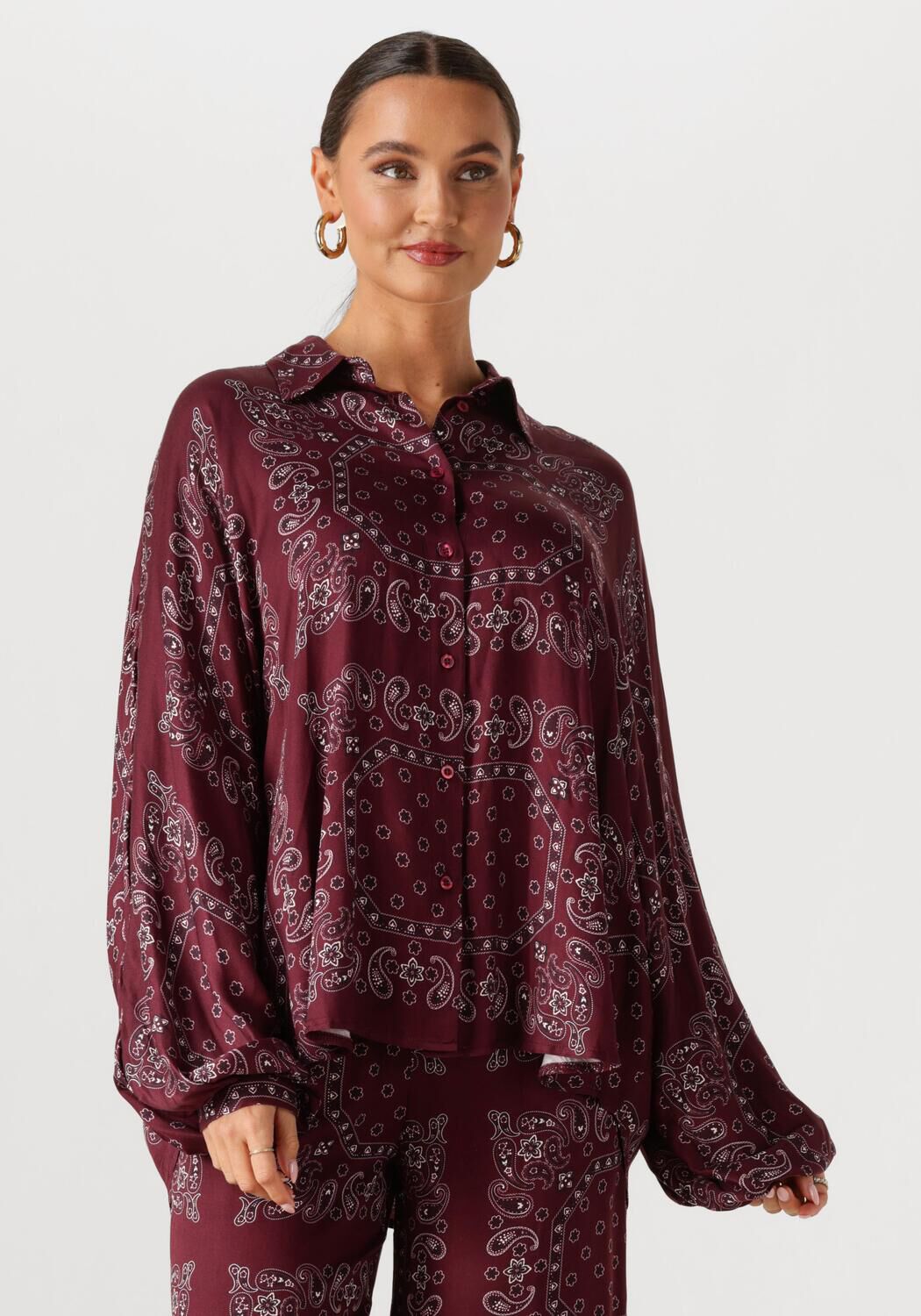 Amaya Amsterdam Blouse Dames Louise, Maat: XL, Kleur: Bordeaux afbeelding 1