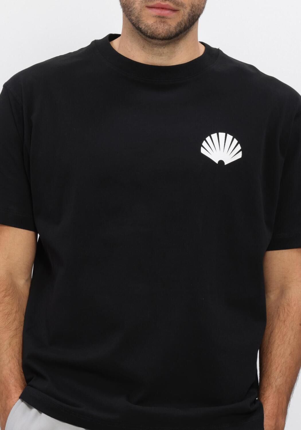 Zwarte NEW AMSTERDAM SURF ASSOCIATION T-shirt LOGO TEE BLACK/ WHITE - large