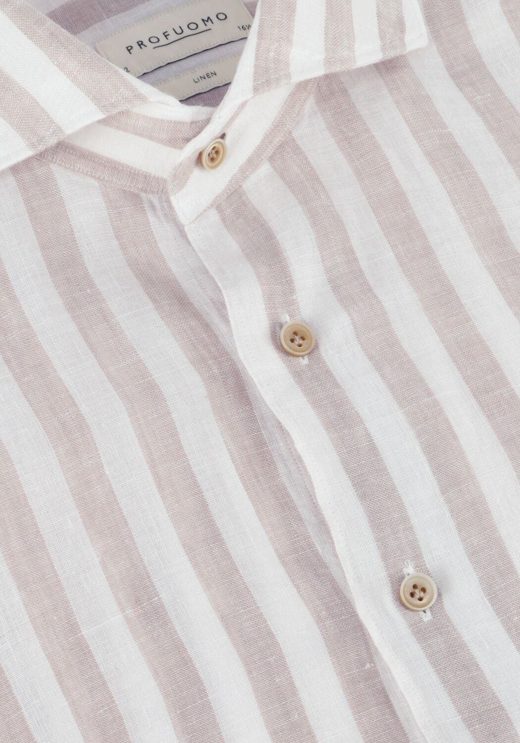 Witte PROFUOMO Klassiek overhemd SHIRT X-CUTAWAY LINEN - large