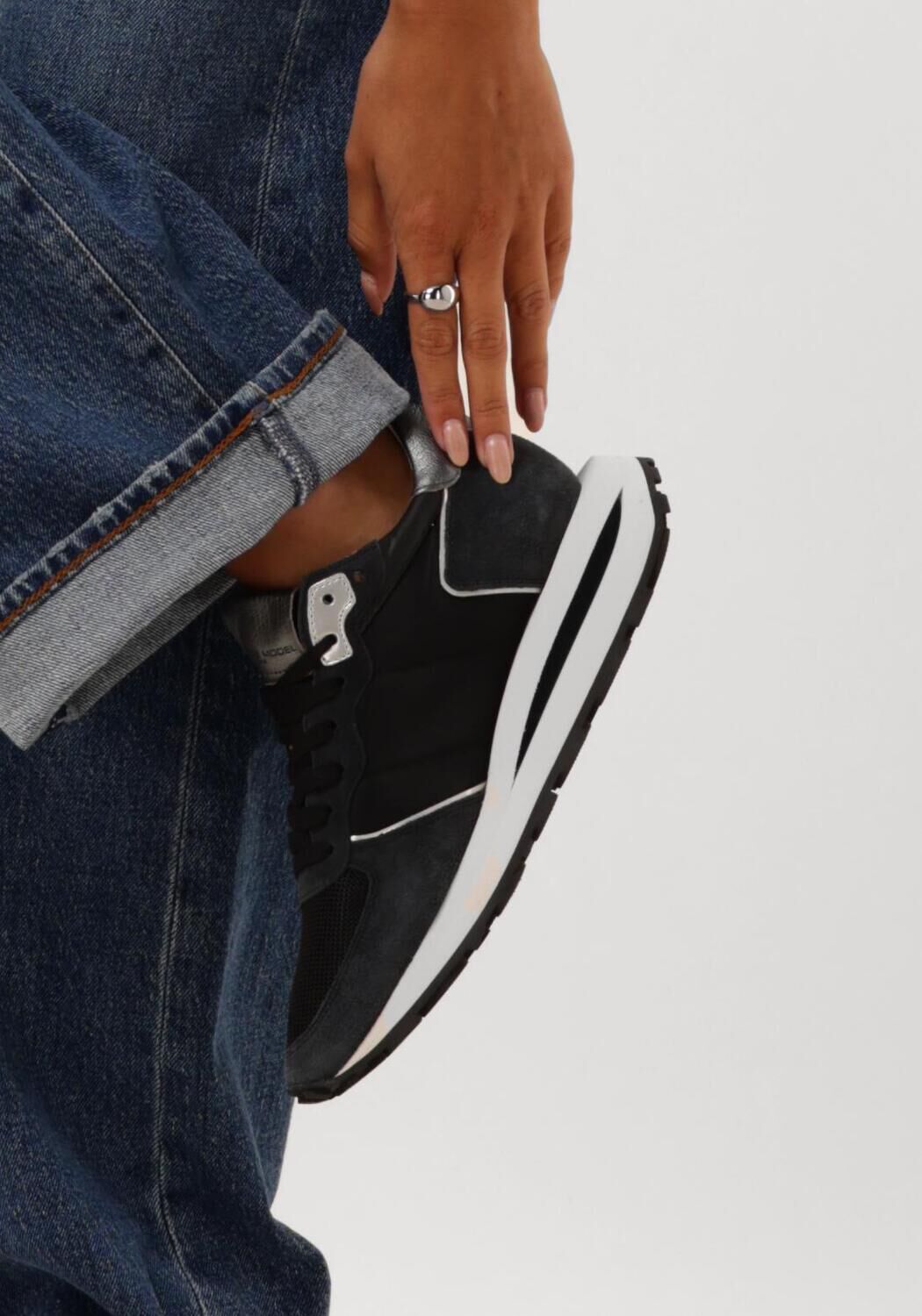 Zwarte PHILIPPE MODEL Lage sneakers TROPEZ HAUTE LOW WOMAN - large