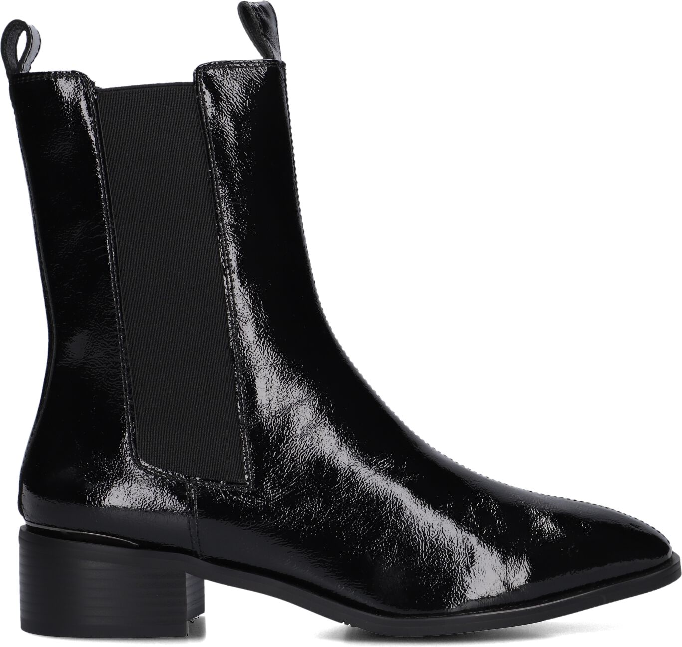 Stefano Lauran Chelsea Boots Dames Botin Plano, Maat: 41, Materiaal: Lakleer, Kleur: Zwart