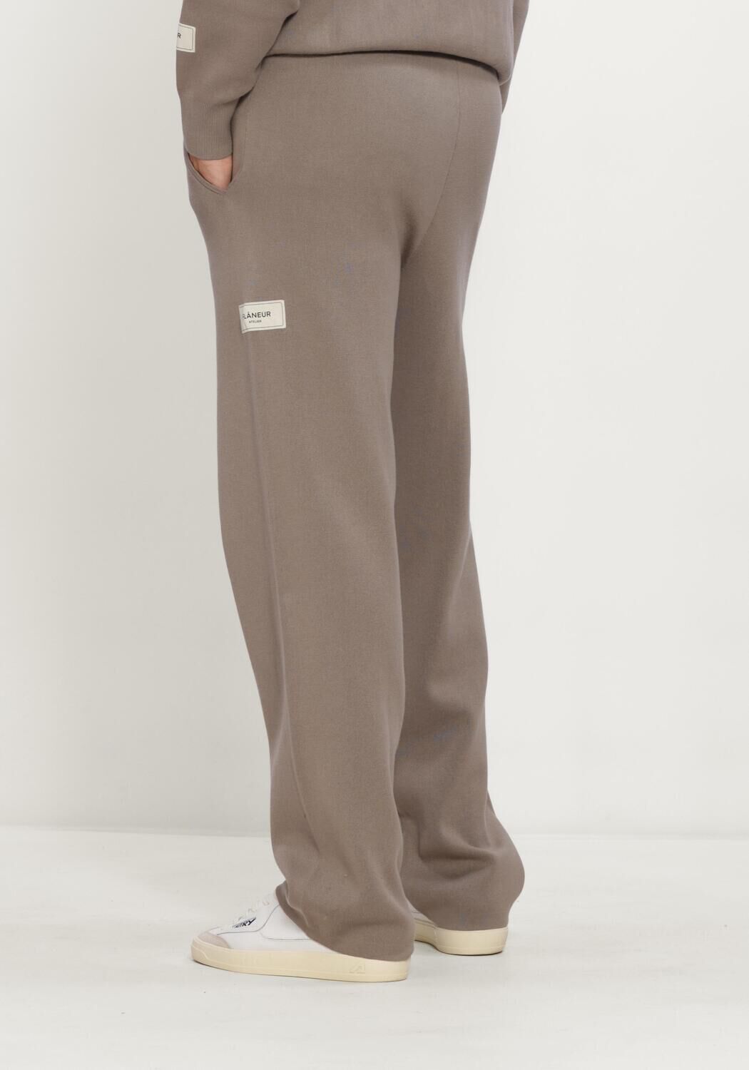 Taupe FLANEUR Joggingbroek ATELIER KNIT PANTS - large