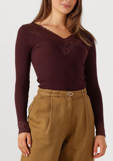 Bordeaux ROSEMUNDE Top BERNADINE ORGANIC T-SHIRT LACE - large