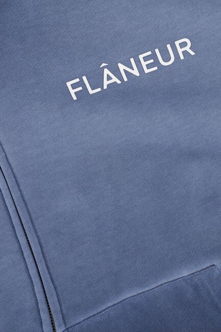 Donkerblauwe FLANEUR Sweater DOUBLE LOGO ZIP-UP - large