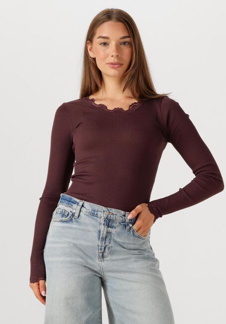 Bordeaux ROSEMUNDE Top BABETTE SILK T-SHIRT LACE - large