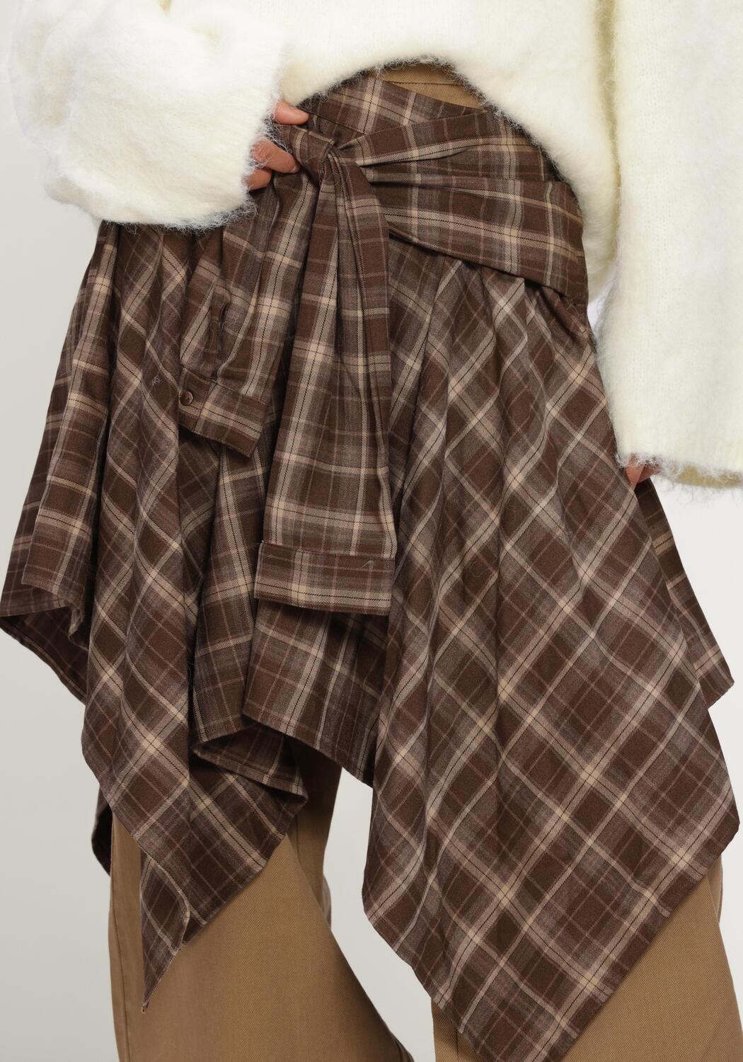 Bruine CO'COUTURE Rokken DAGNYCC CHECK TIE SKIRT - large