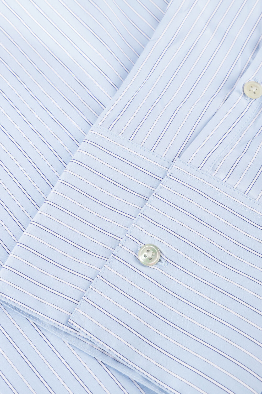 Lichtblauwe ROHE Blouses OVERLAP STRIPED SHIRT - large