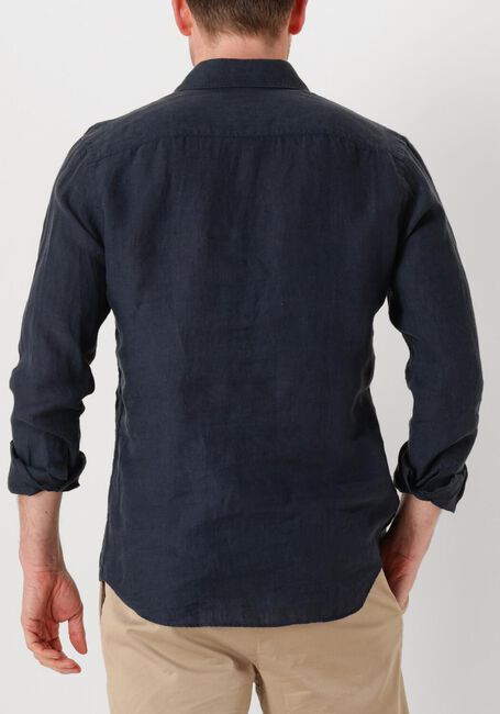 Donkerblauwe PROFUOMO Klassiek overhemd SHIRT X-CUTAWAY LINEN - large