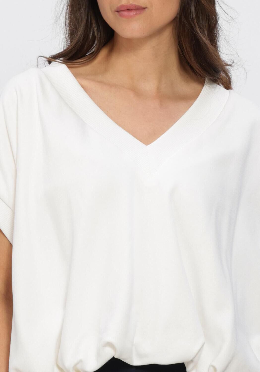 Gebroken wit JOHNY Top LAURA SWEATER V NECK - large