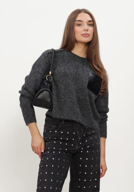 Antraciet HAUTE L'AMITI&Eacute; Trui DARCIA REVERSE CROP POCKET KNIT - large