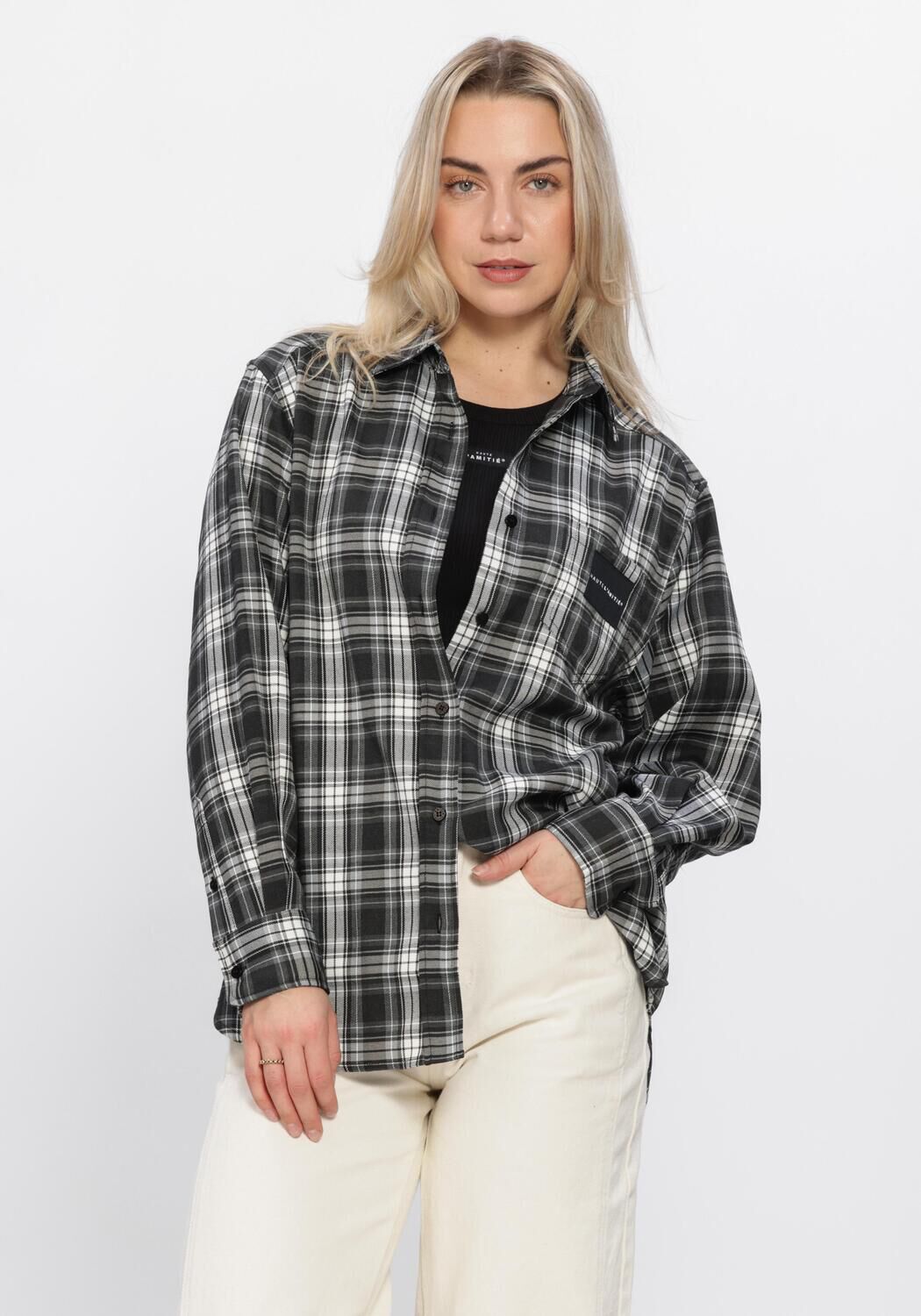 Haute L'Amitié Blouse
Dames Haute Check Shirt, Maat: S, Kleur: Zwart afbeelding 1