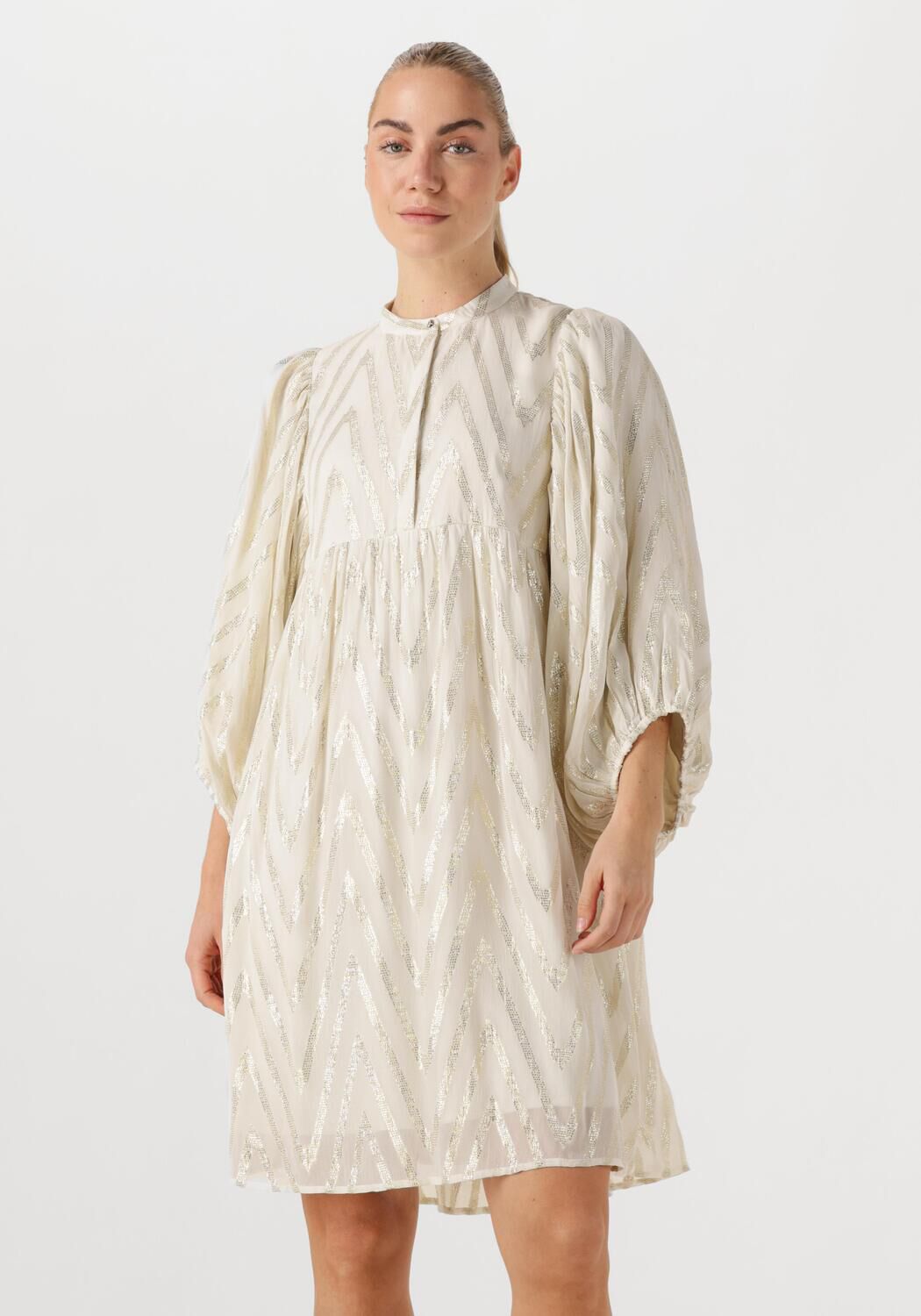 Bruuns Bazaar Midi Jurk Dames Sarina Dress, Maat: 36, Kleur: Gebroken wit afbeelding 1