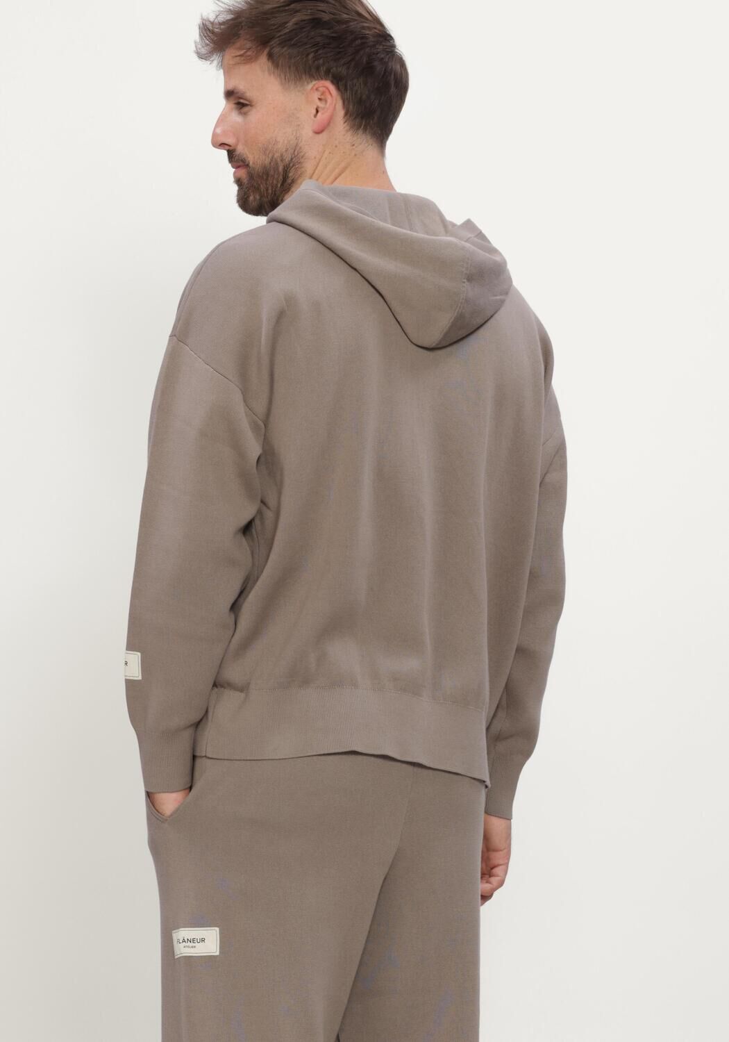 Taupe FLANEUR Vest ATELIER KNIT ZIP-UP - large