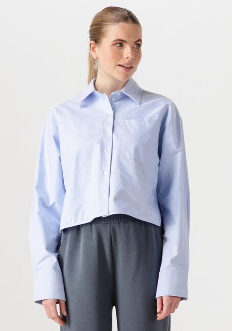 Lichtblauwe SECOND FEMALE Blouses BAULO CROPPED SHIRT - large