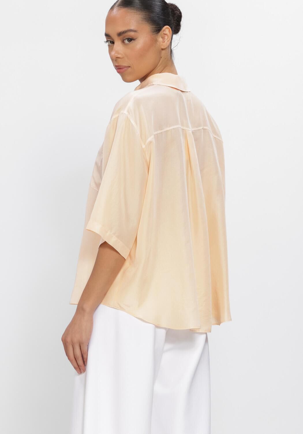 Perzik FORTE FORTE Tops & T-shirts HOBOTAI SILK HALF SLEEVE SHIRT - large