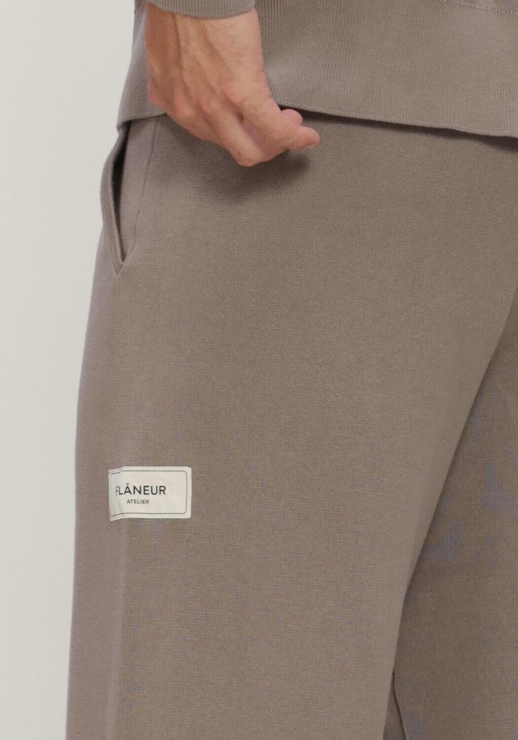 Taupe FLANEUR Joggingbroek ATELIER KNIT PANTS - large