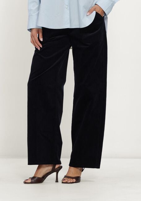 Donkerblauwe FORTE FORTE Broeken RIBBED VELVET CARGO PANTS - large