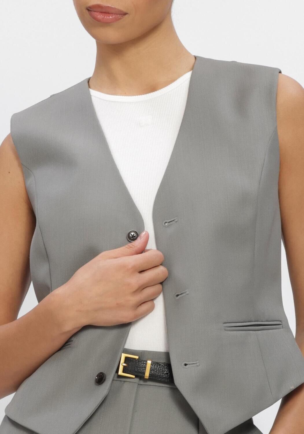 Grijze ANINE BING Top MARIO VEST SAGE - large