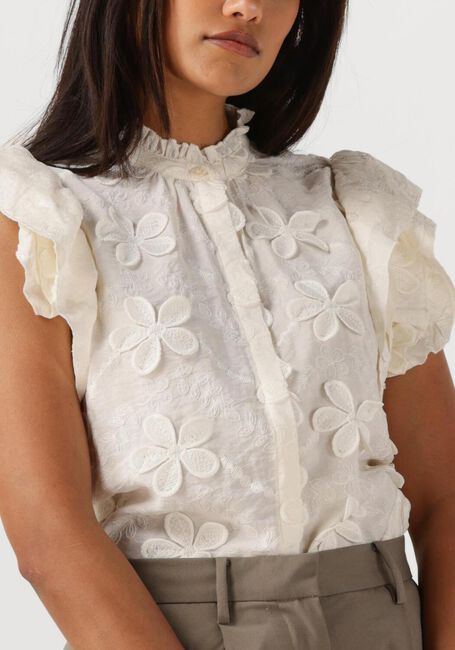 Witte AAIKO T-shirt GEZANA EMBROIDERY VIS 671 - large