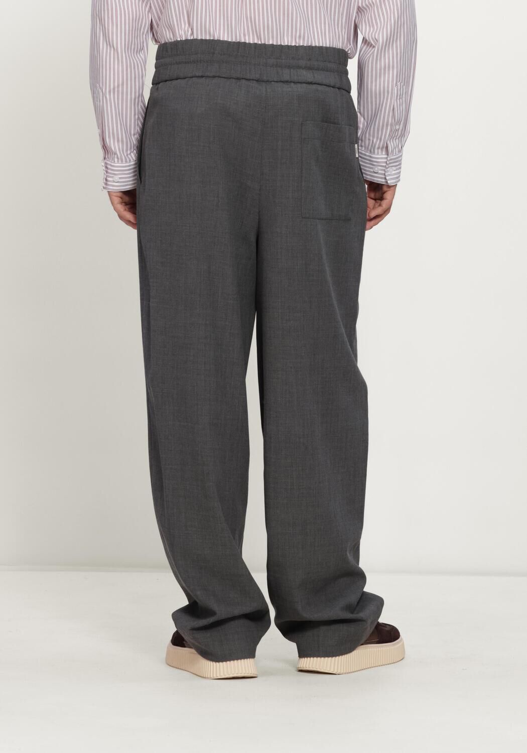 Grijze AMI PARIS Wijde broek ELASTICATED TROUSERS - large
