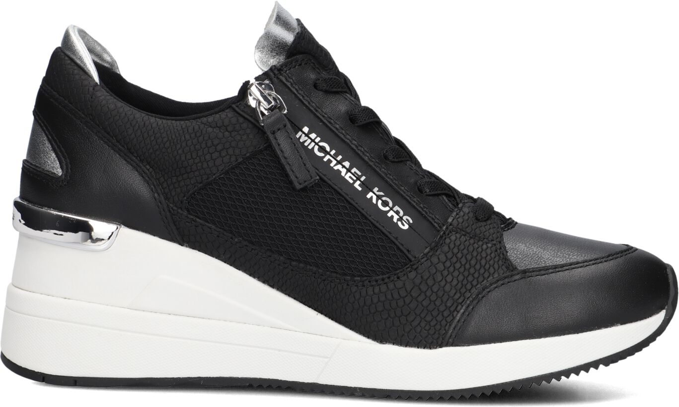 Michael Kors Lage Sneakers Dames Darby Wedge Trainer, Maat: 38, Materiaal: Leer, Kleur: Zwart