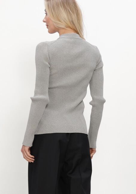 Lichtgrijze ROHE Vest ELONGATED RIB CARDIGAN - large