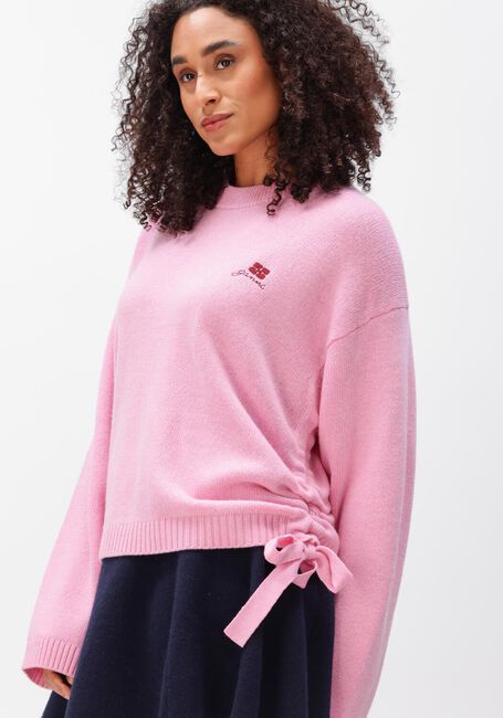 Roze GANNI Truien/vesten FUTURE WOOL KNIT CREWNECK - large