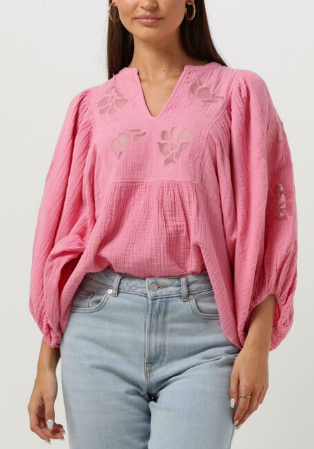 Roze SISSEL EDELBO Blouses EVELYN ORGANIC COTTON TOP - large