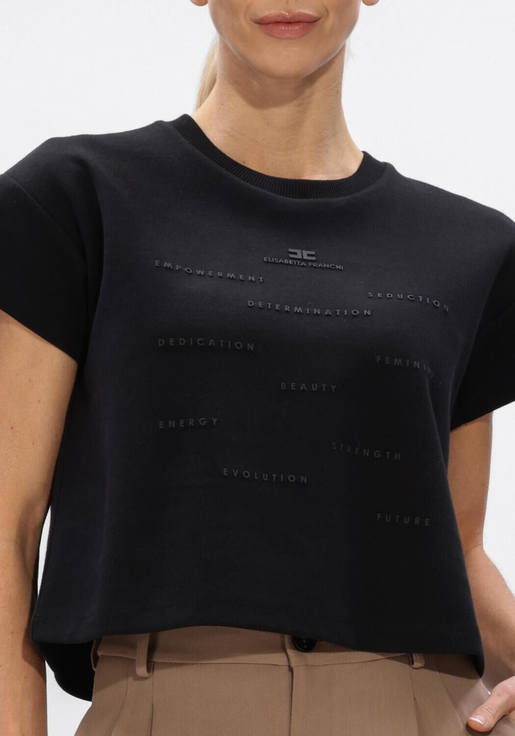 Zwarte ELISABETTA FRANCHI T-shirt MA73D61E2 - large
