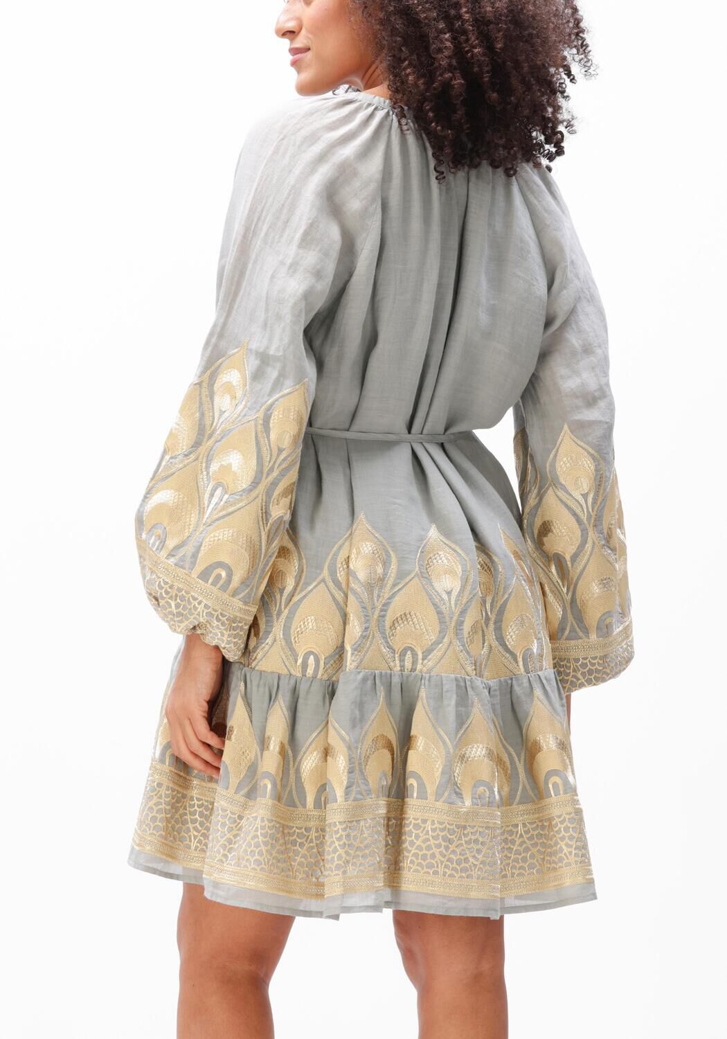 Grijze GREEK ARCHAIC KORI Mini jurk S26K-4033173 - large