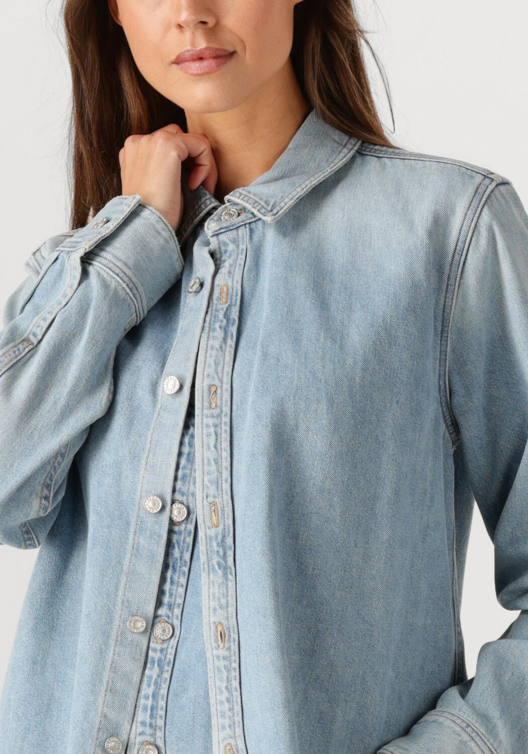 Lichtblauwe AGOLDE Blouses AMRYN SHIRT IN EDITION - large