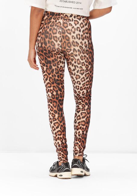 Bruine ALIX THE LABEL Broeken LADIES KNITTED LEOPARD LEGGING - large