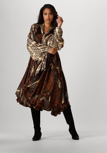 Bruine MES DEMOISELLES Midi jurk ABBEY - large