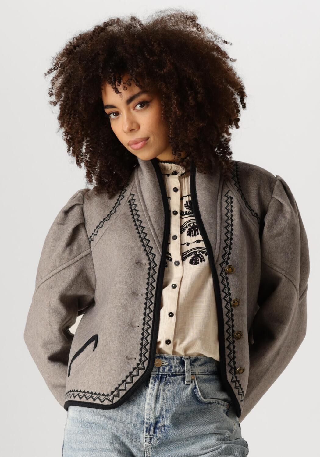 Antik Batik Blazer Dames William Jacket, Maat: L, Kleur: Taupe