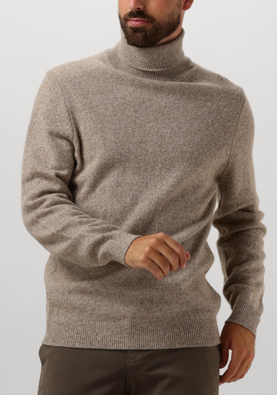 taupe profuomo coltrui pullover roll neck