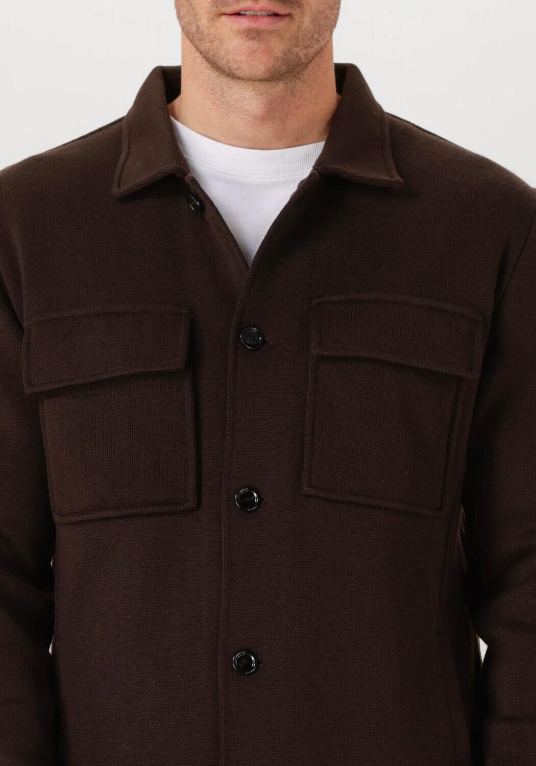 Bruine LARDINI Overshirt GIACCA MAGLIA UOMO - large