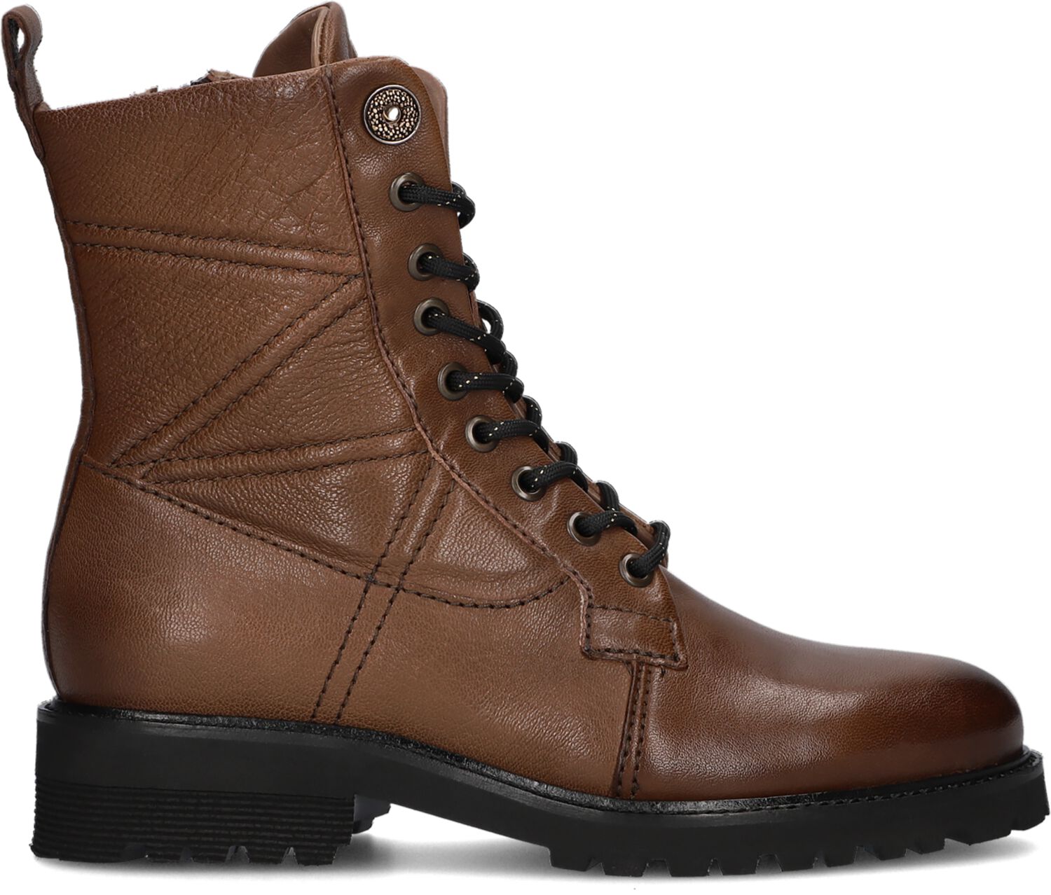 PiediNudi Veterboots Dames 634232, Maat: 37, Materiaal: Leer, Kleur: Cognac
