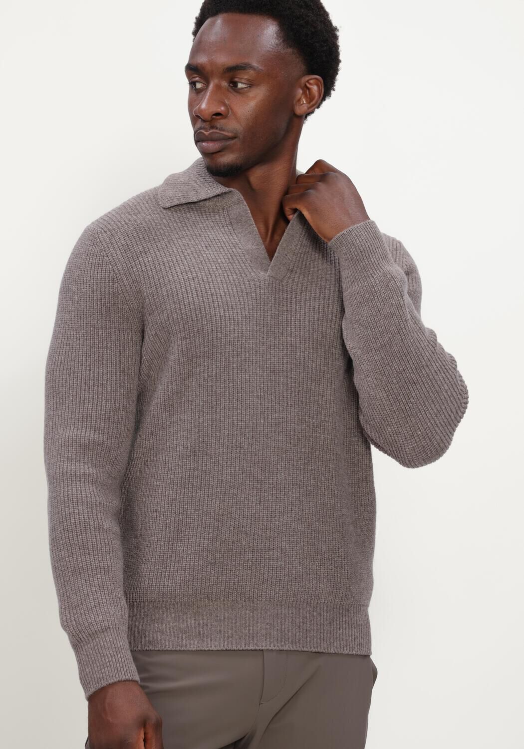 Taupe GRAN SASSO Trui TENNIS L/SLV SKIPPER - large