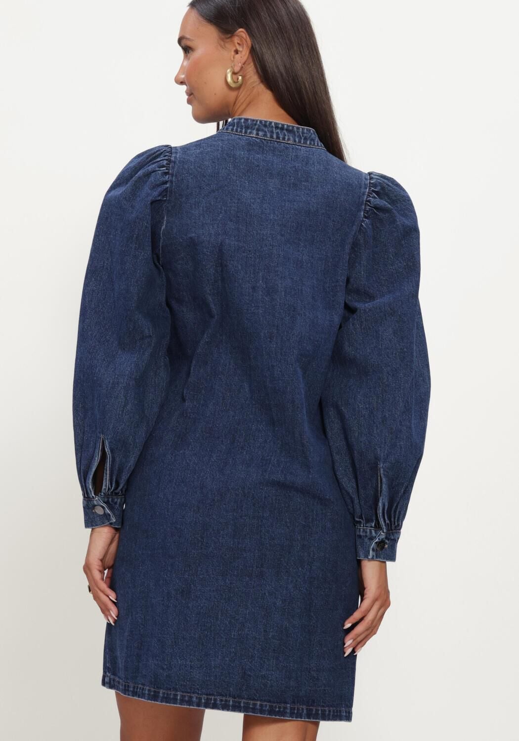 Donkerblauwe CO'COUTURE Mini jurk DENICECC LS DENIM DRESS - large