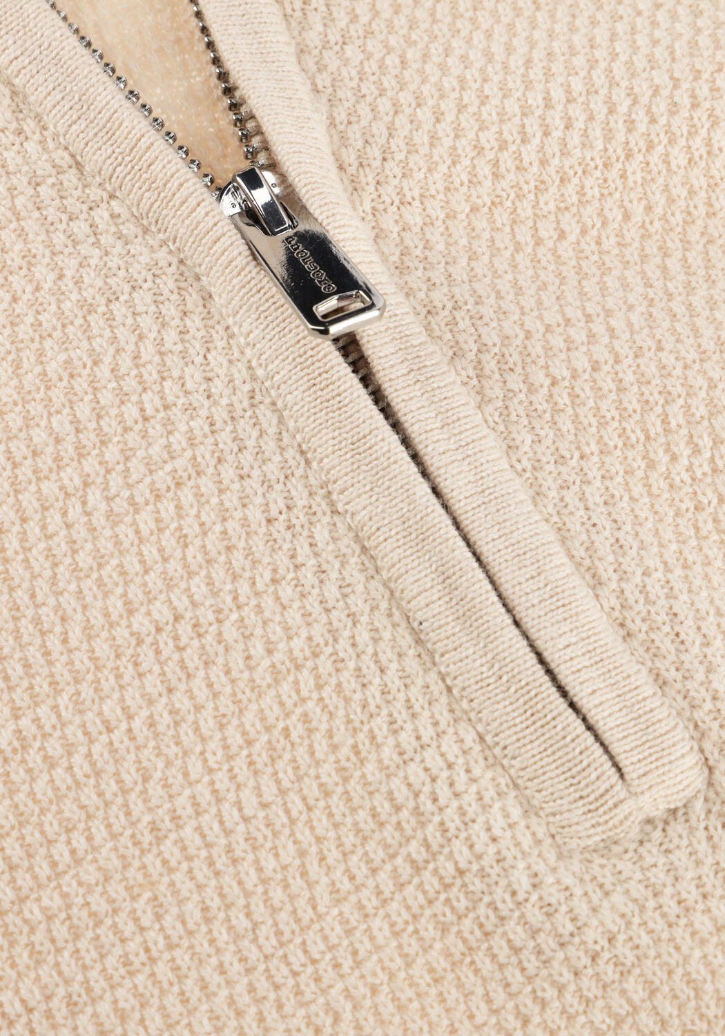 Ecru PROFUOMO Trui PULLOVER HALF ZIP TWINKLE SLUB - large