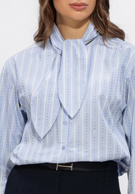 Lichtblauwe DANTE6 Blouses ANUBI STRIPE SHIRT - large