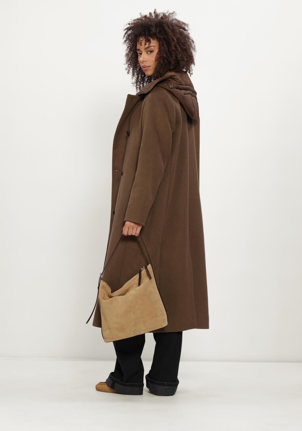 Bruine WOOLRICH Mantel MELTON WOOL COAT - large