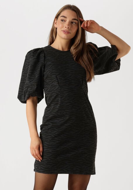 Grijze CO'COUTURE Mini jurk ZEBRA CROP PUFF DRESS - large