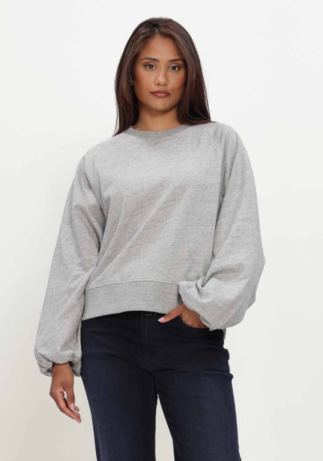 Grijze CLOSED Sweater RAGLAN SWEATSHIRT - large